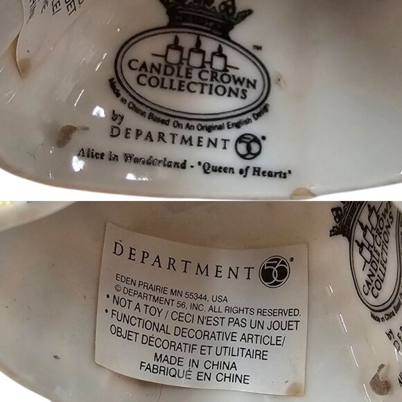 Department 56 Queen Of Hearts Porcelain Vintage Candle Crown Collections Snuffer - Picture 11 of 12